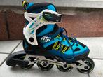 Oxelo, wit-blauwe skeelers, maat 35-38 (verzetbaar), Sport en Fitness, Kinderen, Inline skates 4 wielen, Ophalen, Overige merken