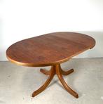 Lübke eettafel, rond en ovaal verlengbaar, Huis en Inrichting, 100 tot 150 cm, Vintage, Ophalen of Verzenden, Zo goed als nieuw