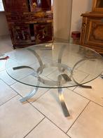 Design salontafel – glas & metaal – modern rond, Ophalen, Rond, Glas