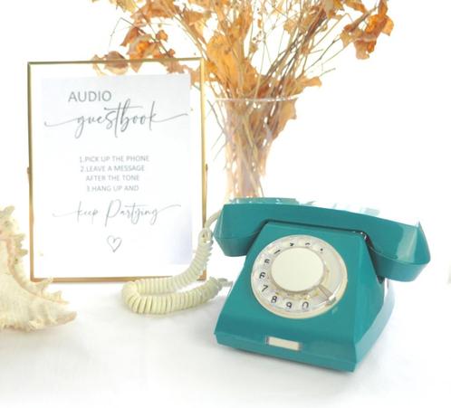 Vintage Telefoon Audio Gastenboek, Telecommunicatie, Vaste telefoons | Niet Draadloos, Zo goed als nieuw, Met draaischijf, Ophalen of Verzenden