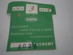 SABENA  Ancien ticket, Verzamelen, Luchtvaart en Vliegtuigspotten, Ophalen of Verzenden, Gebruikt, Kaart, Foto of Prent