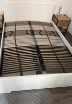 Bedframe met lattenbodem, Huis en Inrichting, Slaapkamer | Bedden, Ophalen, Gebruikt, Wit, 140 cm