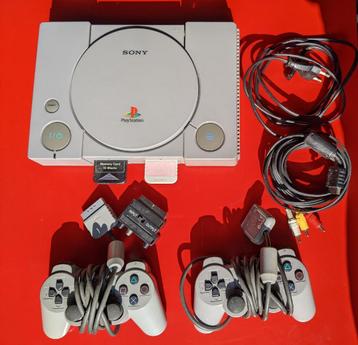 Playstation 1 console met 2 originele controllers en meer!!!