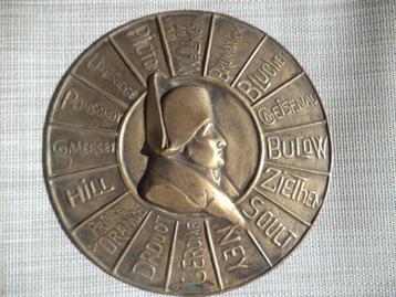 Antiek bronzen plaat NAPOLEON Bonaparte slag van WATERLOO  beschikbaar voor biedingen