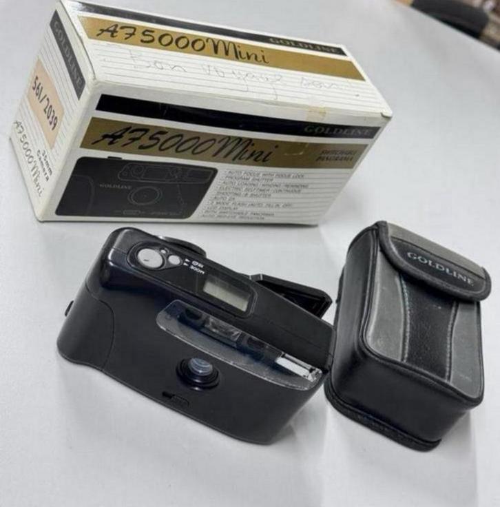 Goldline A75000 Mini 35mm Autofocus camera film + doos hoes, Audio, Tv en Foto, Videocamera's Analoog, Camera, Ophalen of Verzenden