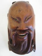 Antiek houten beeldje van aziatische man, 12 x 7 cm, Antiek en Kunst, Kunst | Beelden en Houtsnijwerken, Ophalen of Verzenden