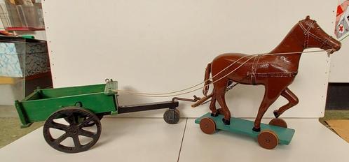 paard met kip kar handwerk in mooi originele staat, Antiek en Kunst, Curiosa en Brocante, Ophalen of Verzenden
