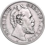 Zeldzame 2 mark 1876 A. Herzog Friedrich. ANHALT, Enlèvement ou Envoi, Monnaie en vrac, Argent, Allemagne