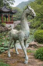 Groot bronzen Tang paard - 85 cm groot - decoratief beeld, Antiek en Kunst, Ophalen of Verzenden