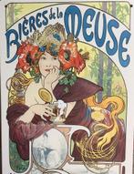 Alphonse Mucha Bieres de la Meuse Kunst Metalen Wandbord, Collections, Envoi, Neuf