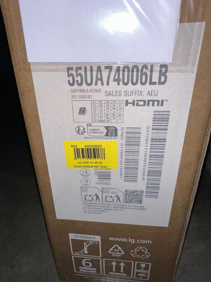 Television LG 55UA74006LB, TV, Hi-fi & Vidéo, Télévisions, Neuf, LED, 100 cm ou plus, 4k (UHD), LG, 50 Hz, Smart TV, Enlèvement ou Envoi