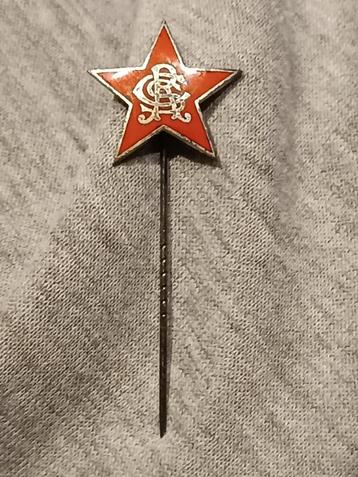 Badge - étoile rouge avec monogramme CRS ou RCS, Enlèvement ou Envoi, Utilisé, Autres sujets/thèmes, Insigne ou Pin's