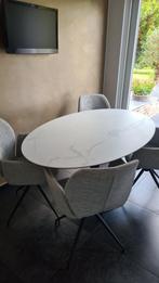 tafel ovaal - marmerimitatie 160*100, Huis en Inrichting, Tafels | Eettafels, Ophalen, Overige materialen, 50 tot 100 cm, Zo goed als nieuw