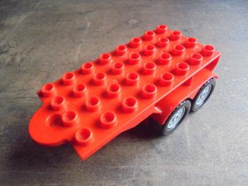 Lego Duplo Truck Trailer Flatbed 4x8 (zie foto's), Enlèvement ou Envoi, Utilisé, Briques en vrac, Duplo