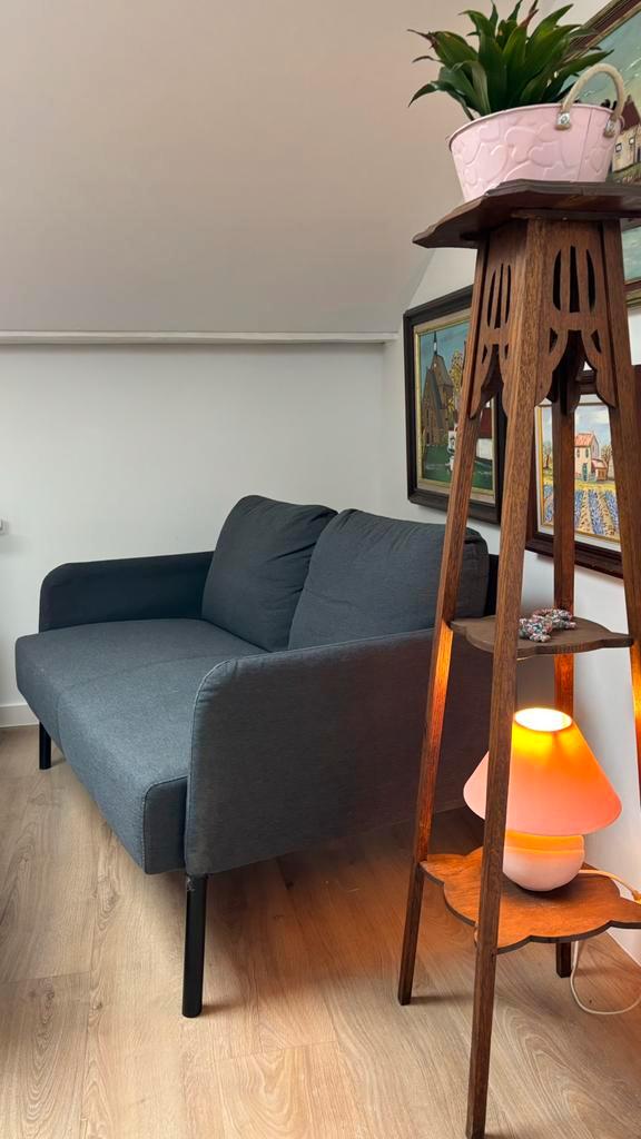 Canapé 2 places, Knisa bleu foncé, Huis en Inrichting, Stoffering | Vloerbedekking, Gebruikt, Ophalen