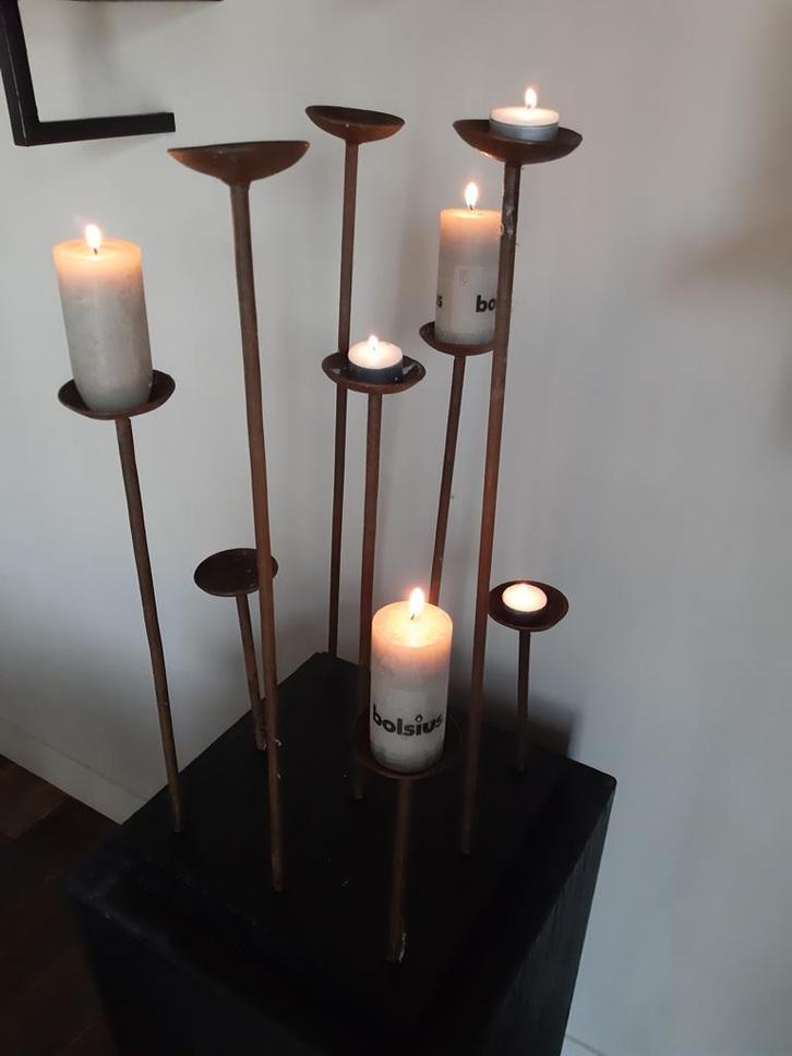 Staander/ zuil, Huis en Inrichting, Woonaccessoires | Kandelaars en Kaarsen, Gebruikt, Kandelaar, 75 cm of meer, Overige materialen