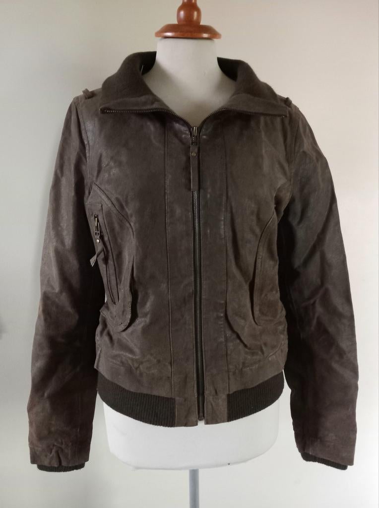 Leren jas - 🎀 - only - M -> 7€, Only, Beige, Gedragen, Ophalen