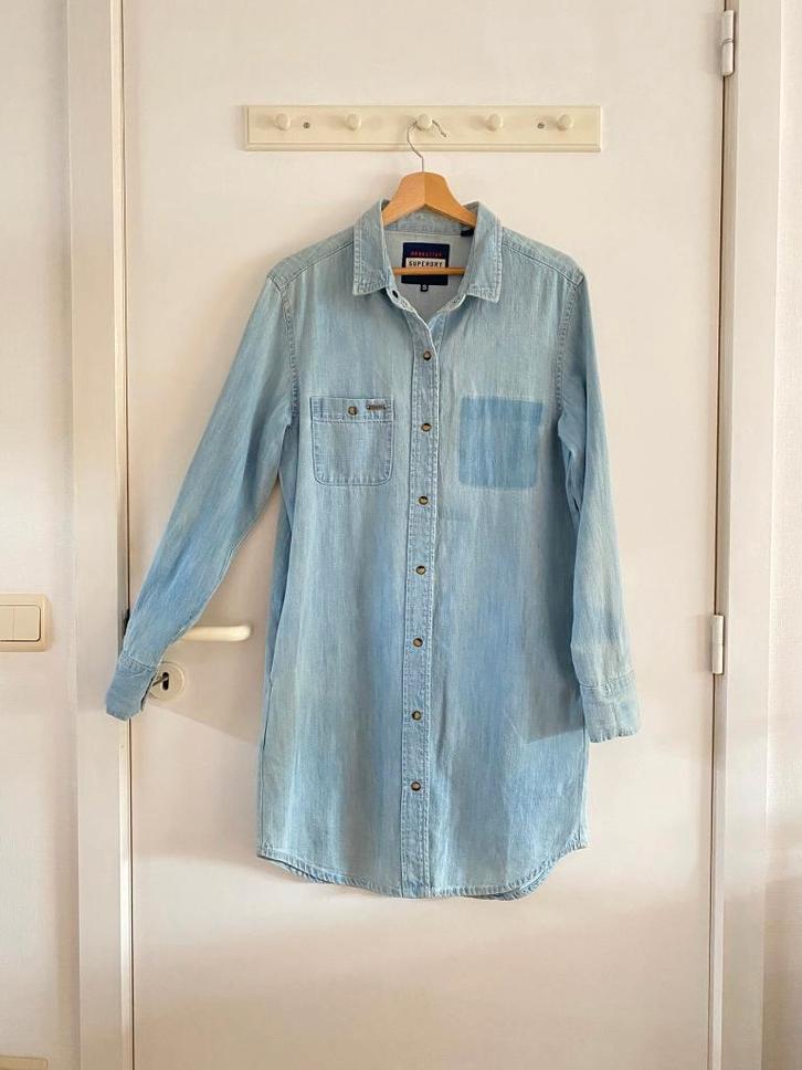 Superdry - jeansjurk - maat S, Kleding | Dames, Jurken, Nieuw, Maat 36 (S), Blauw, Boven de knie, Verzenden