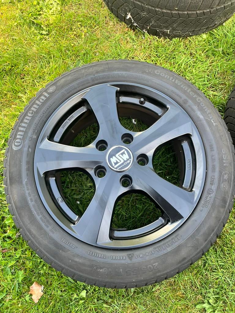 Bmw 1 velgen met winterbanden, Ophalen, Gebruikt, Velg(en), 16 inch