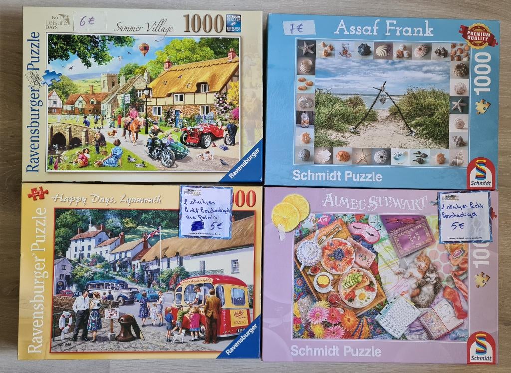 4 Puzzels (20€ samen) ook apart te koop, Hobby en Vrije tijd, Denksport en Puzzels, Gebruikt, Legpuzzel, 500 t/m 1500 stukjes