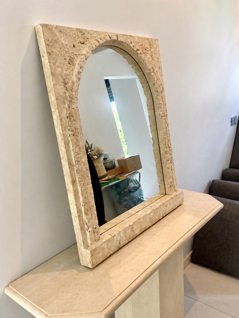 Marmeren spiegel + console (massief marmer), Antiek en Kunst, Ophalen