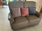 2 Lederen manueel verstelbare relaxzetels en 2 zit, Ophalen, Gebruikt, Rechte bank, Leer