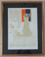 BERNARD CATHELIN / ELEGANTE DAME / LITHO / 87x68cm / KADER, Enlèvement
