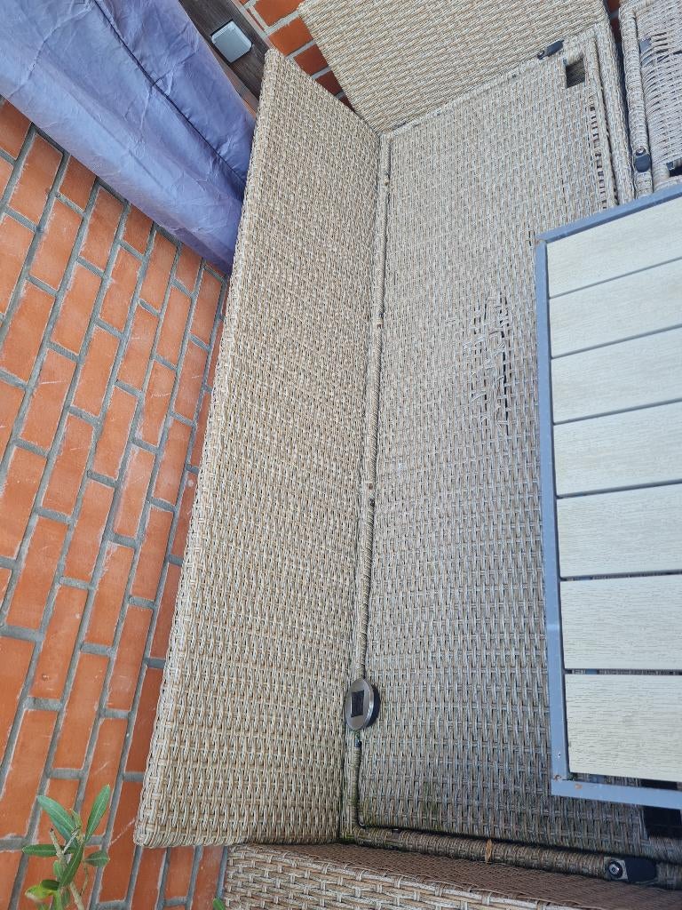 chaise de jardin + table, Enlèvement, Utilisé, Osier