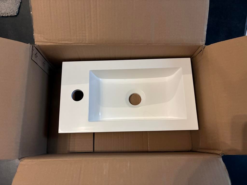 Lavabo + siphon chromé, Bricolage & Construction, Sanitaire, Enlèvement ou Envoi, Neuf, Lavabo