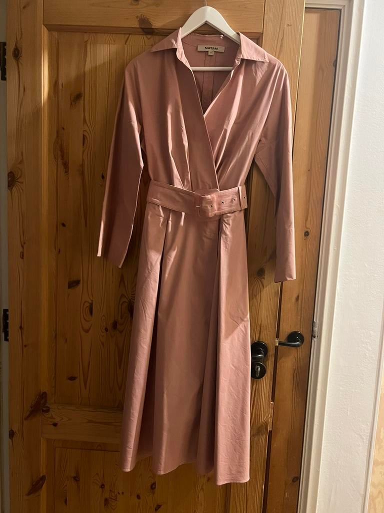 Halflange wikkeljurk, zacht roze, 38 , Natan, Maat 38/40 (M), Ophalen of Verzenden, Zo goed als nieuw, Roze