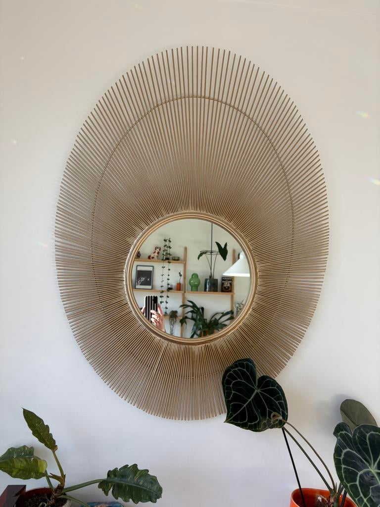 Grote retro zonnespiegel, Ophalen, Zo goed als nieuw, 75 tot 100 cm, Minder dan 100 cm