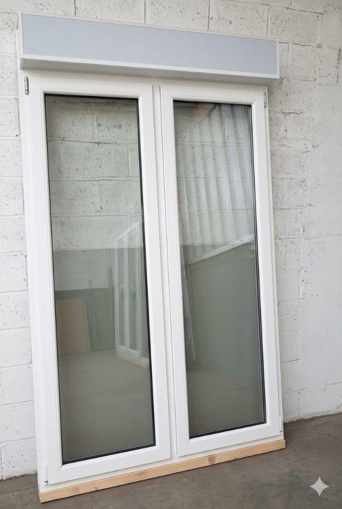 Porte-fenêtre PVC avec volet roulant électrique € 250,00, Enlèvement ou Envoi, Neuf, Blanc