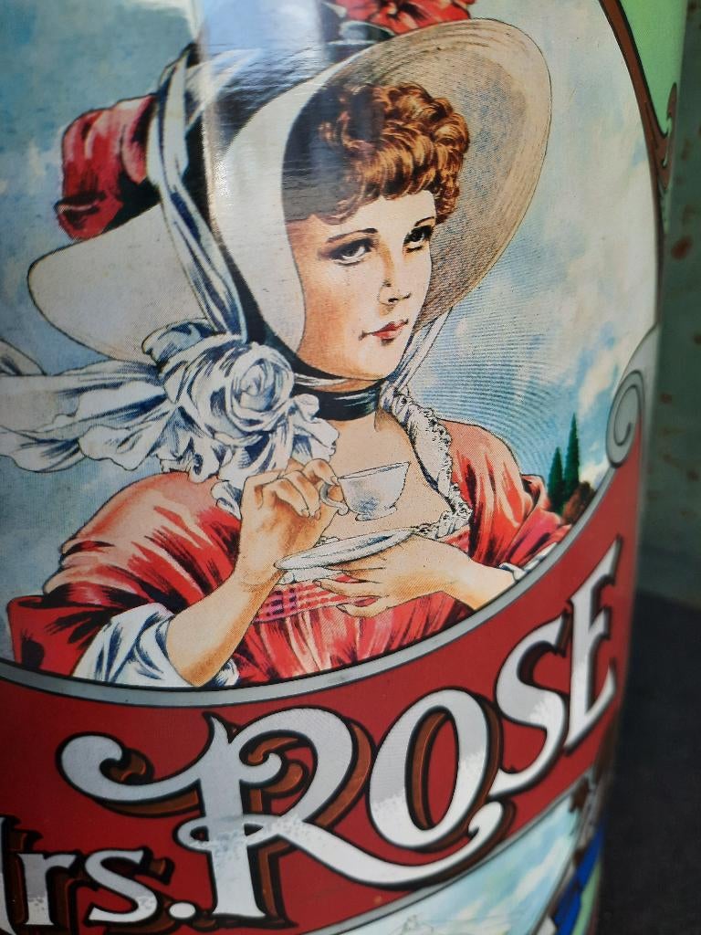 Vintage groot koffieblik "Mrs Rose", Antiek en Kunst, Curiosa en Brocante, Ophalen