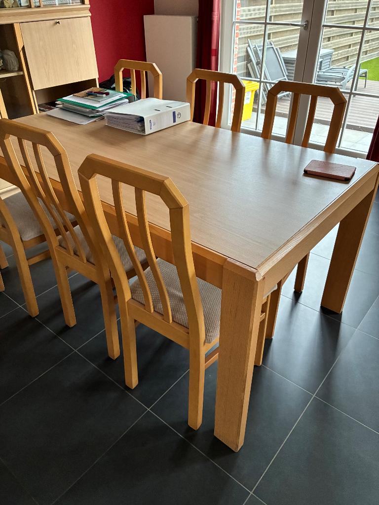 Table à manger avec chaises, Maison & Meubles, Cinq personnes ou plus, 150 à 200 cm, Enlèvement, Utilisé