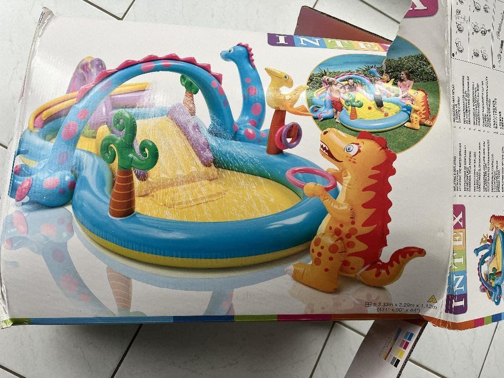 Intex Dinoland Opblaaszwembad met glijbaan, Enfants & Bébés, Jouets | Autre, Enlèvement, Utilisé, Garçon ou Fille
