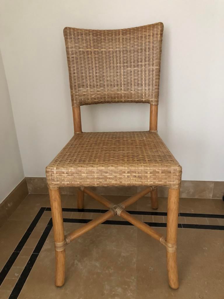 6 chaises en cuir tressé de couleur naturelle, Enlèvement, Comme neuf, Autres couleurs, Cinq, Six Chaises ou plus