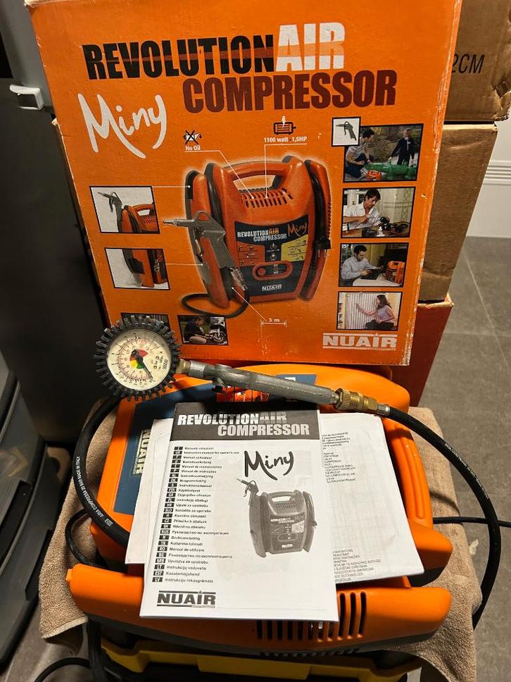 compressor NUAIR compact, Doe-het-zelf en Bouw, Compressors, Gebruikt, Minder dan 6 bar, Minder dan 25 liter, Minder dan 200 liter/min