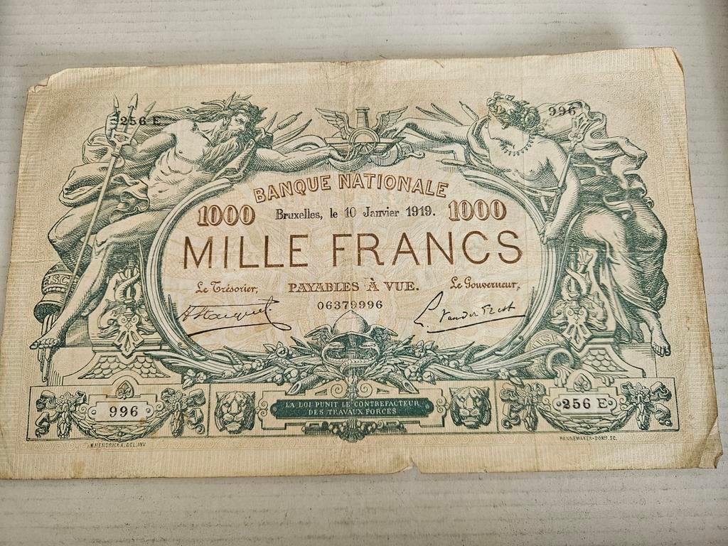 1000 francs 1919, Verzenden