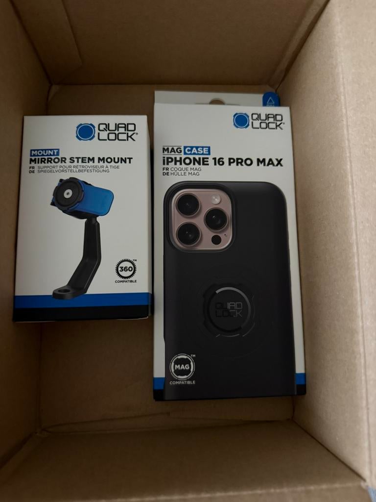 Quad-lock mirror stem + hoesje, Ophalen of Verzenden, Nieuw