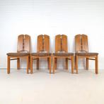 4x vintage Lübke stoelen brutalist jaren 70 mid century, Enlèvement, Tissus