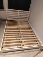 Bedframe 140x200 cm + basis (TARVA), Ophalen, Wit, Tweepersoons, 140 cm