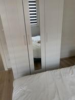 Witte kleerkast met spiegel, Huis en Inrichting, Kasten | Kleerkasten, Ophalen, Gebruikt, 100 tot 150 cm, 150 tot 200 cm