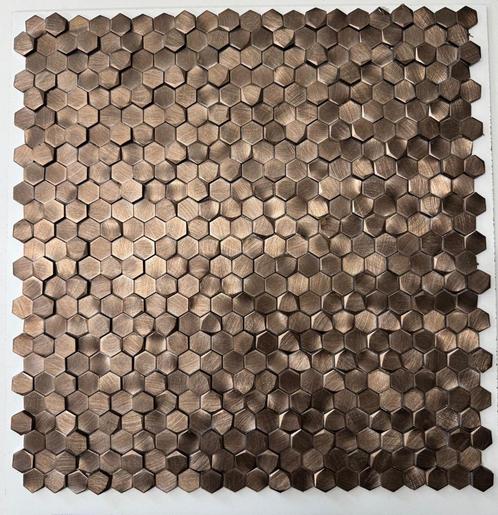 Colonial Haexgon Bronze 3D 10mm op matje 300x300x4-8mm, Doe-het-zelf en Bouw, Tegels, Nieuw, Wandtegels, Overige materialen, 20 tot 40 cm
