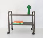Vintage Johan Huldt / Jan Dranger 'Tech Trolley' bijzettafel, Huis en Inrichting, Ophalen, Gebruikt, Metaal