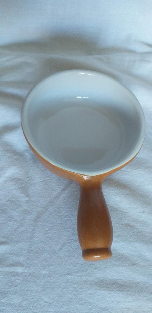 Glanzend bruine fonduepan 10 Emile Henry, Huis en Inrichting, Keuken | Potten en Pannen, Zo goed als nieuw, Ophalen of Verzenden