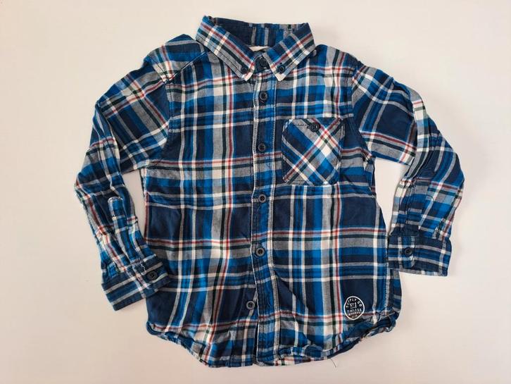 Mt 104 Blauw, wit, rood geruit hemd, Kinderen en Baby's, Kinderkleding | Maat 104, Gebruikt, Jongen, Overhemd of Blouse, Ophalen of Verzenden