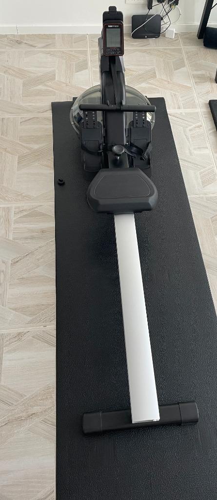 Water Rowing Machine + Floor Mat, Sport en Fitness, Fitnessmaterialen, Zo goed als nieuw, Overige typen, Armen, Benen, Borst, Buik