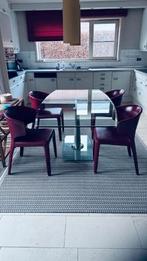 tafel met stoelen, Huis en Inrichting, Ophalen, Gebruikt, Glas