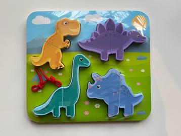 Inlegpuzzel met koord - dinosaurus (10 stuks) beschikbaar voor biedingen