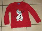 Een rode trui met sneeuwpop Olaf, 8-9 jaar, Kinderen en Baby's, Trui of Vest, Gebruikt, Ophalen of Verzenden